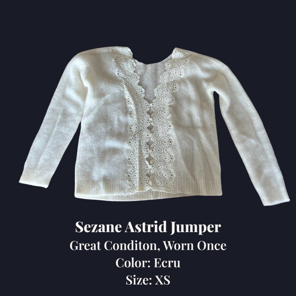 Sezane Astride Jumper Ecru - Size XS - Picture 2 of 4
